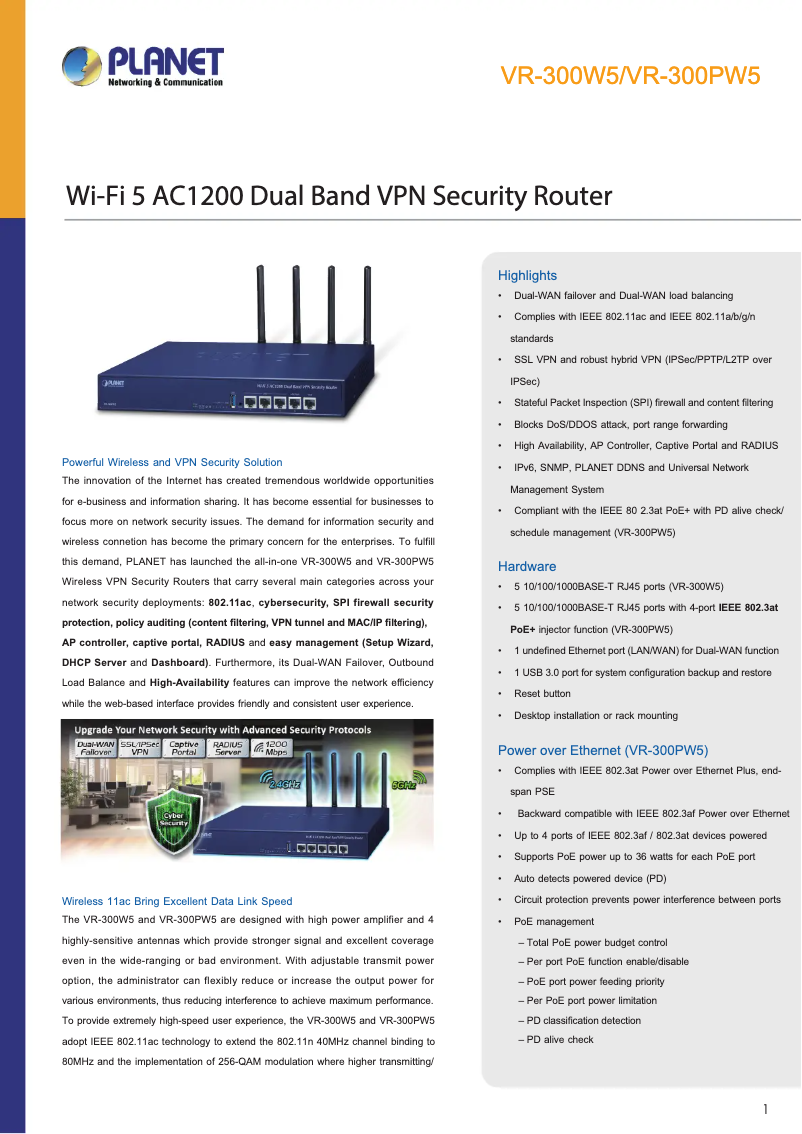 Image de la première page du manuel de l'appareil VR-300PW5