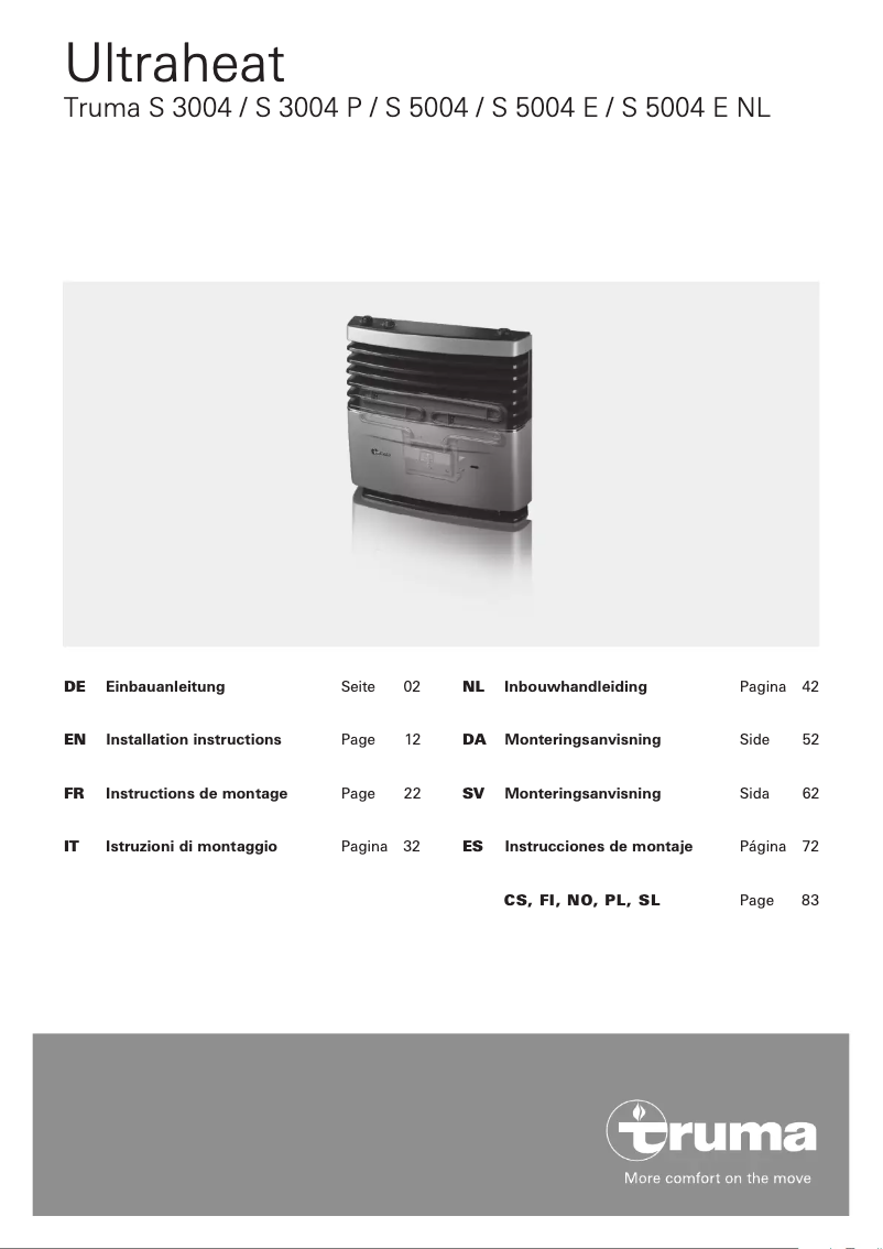 Page 1 de la notice Guide d'installation Truma Ultraheat