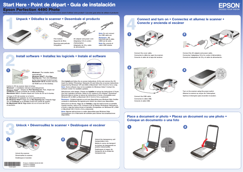 Page n°1 - Manuel utilisateur Epson PERFECTION 4490 PHOTO