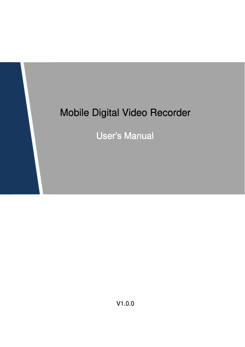 Page 1 de la notice Manuel utilisateur Dahua Technology Mobile Digital Video Recorder