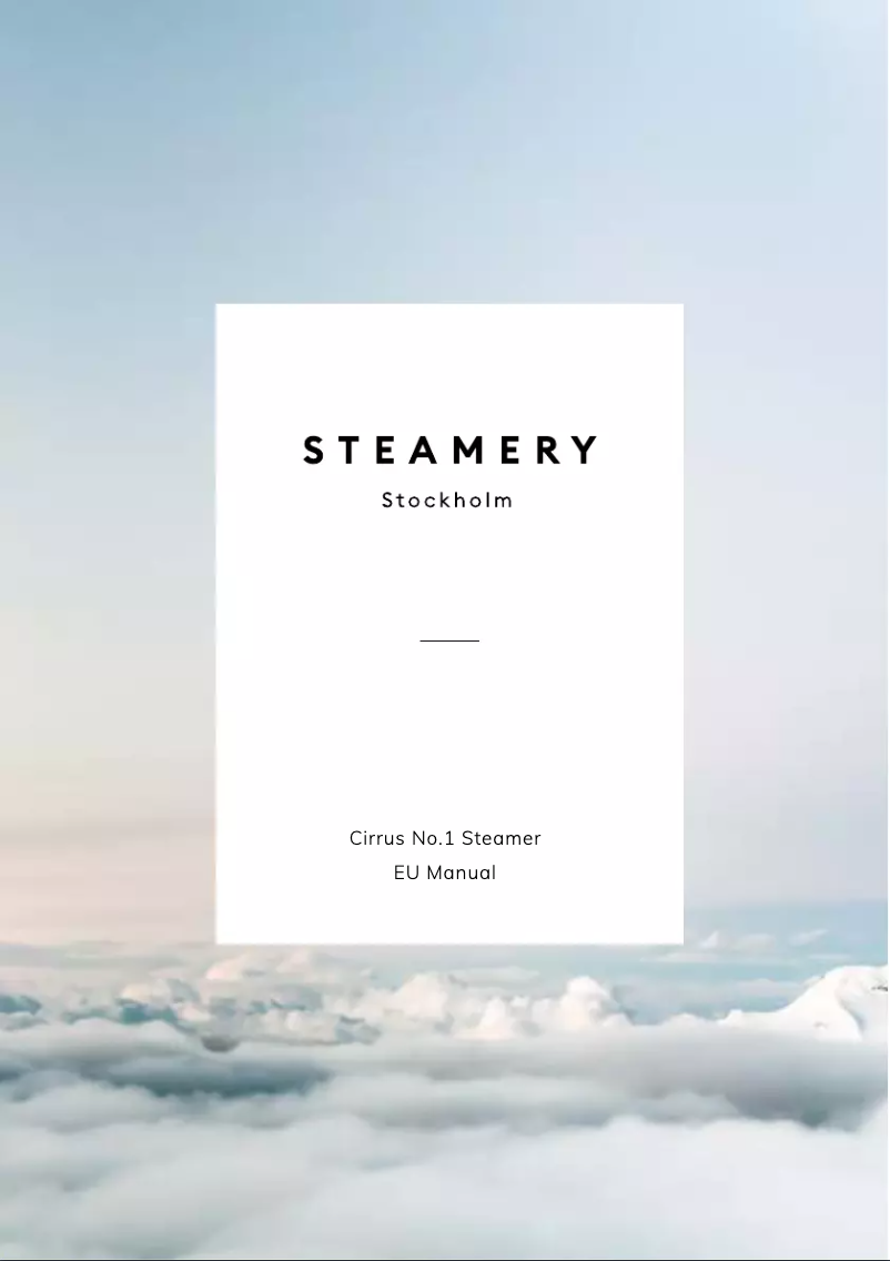 Page 1 de la notice Manuel utilisateur Steamery Cirrus No.1