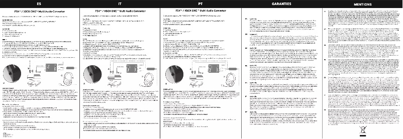 Page n°1 - Manuel utilisateur Bigben Interactive BB325836