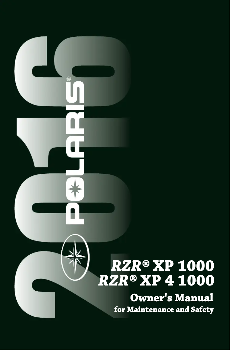 Page 1 de la notice Manuel utilisateur Polaris RZR XP 4 1000 (2016)