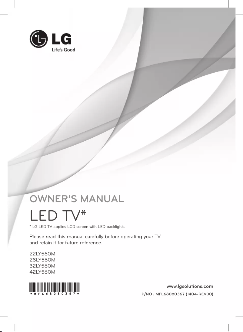 Page n°1 - Manuel utilisateur LG 32LY560M