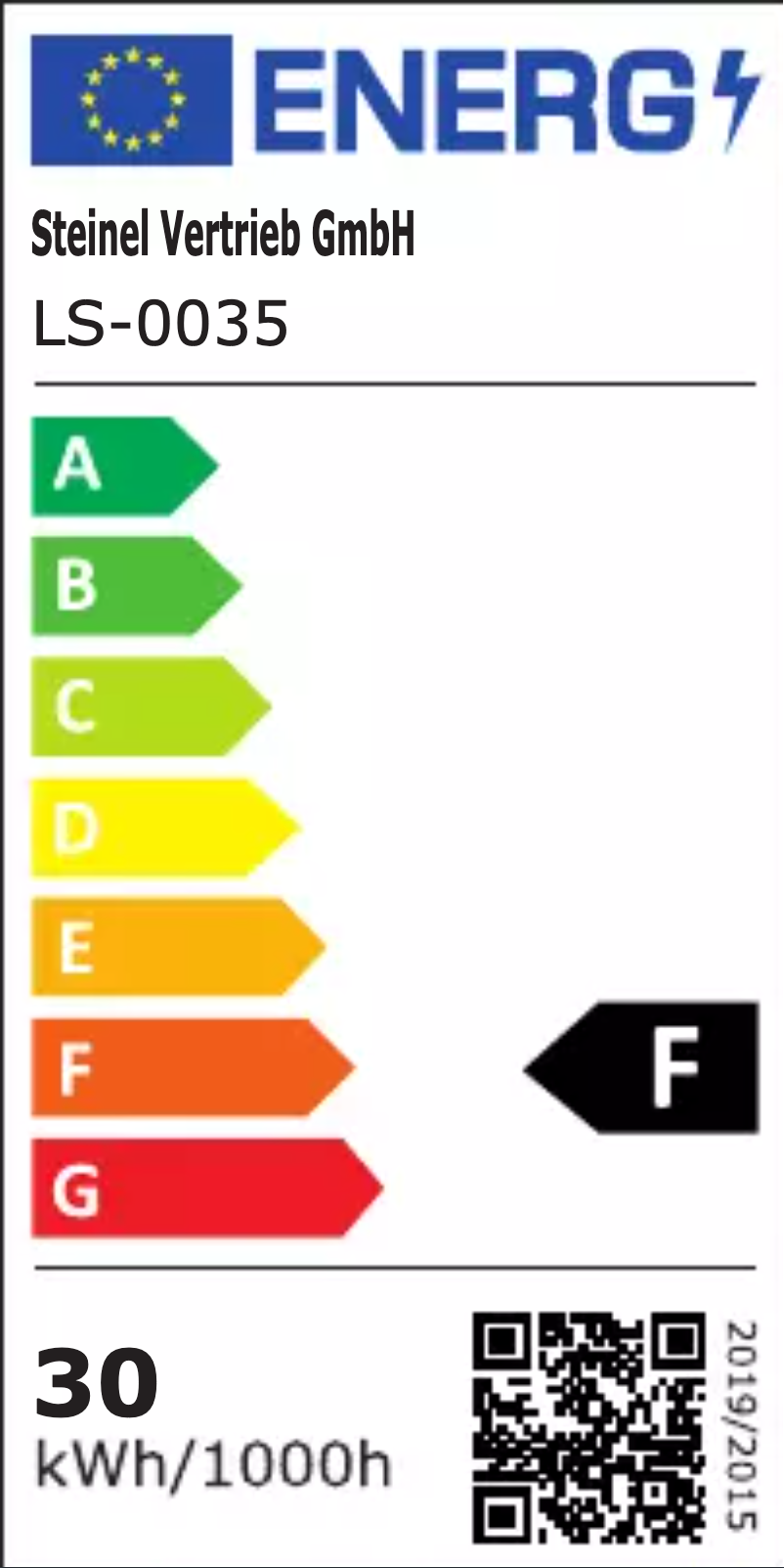 Page 1 de la notice Label énergétique Steinel LS 300 LED