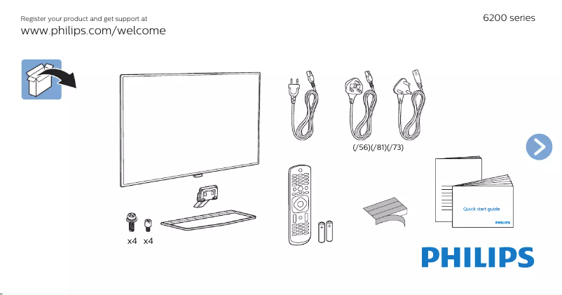 Image de la première page du manuel de l'appareil 6000 series 55PFT6200