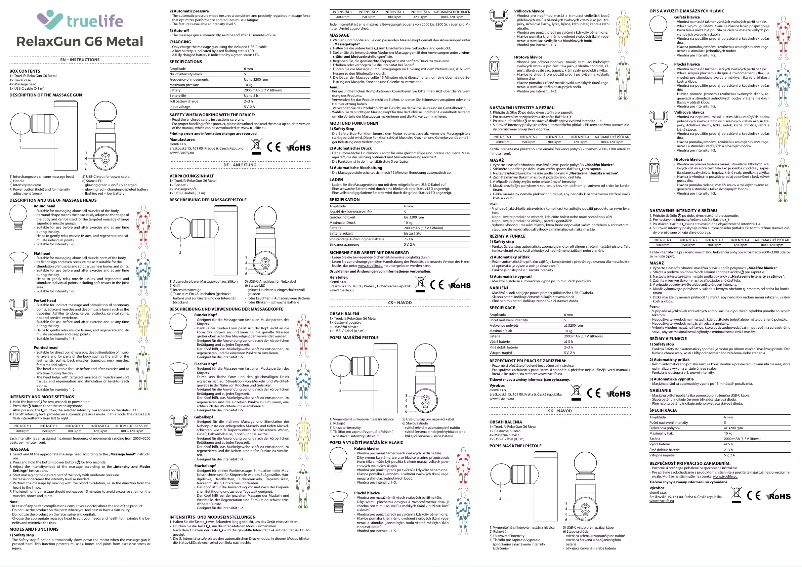 Image de la première page du manuel de l'appareil RelaxGun G6 Metal