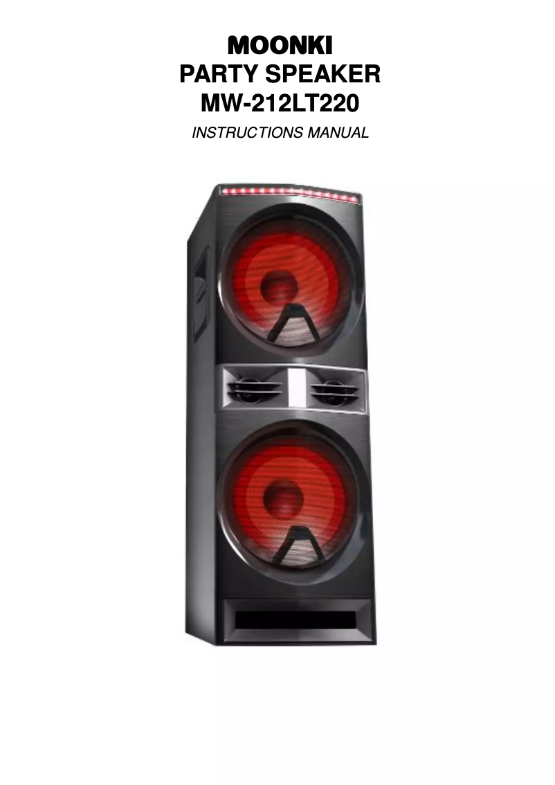 Page 1 de la notice Manuel utilisateur Moonki MW-212LT220