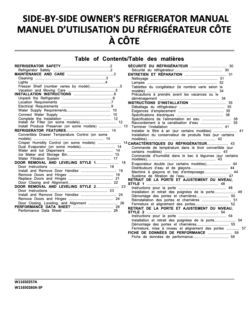 Image de la première page du manuel de l'appareil ASI2175GRW