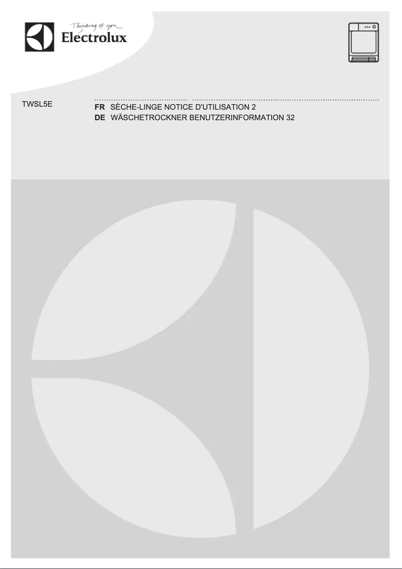 Page n°1 - Manuel utilisateur Electrolux TWSL5E
