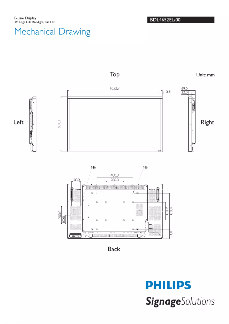 Imagen de la primera página del manual del dispositivo Signage Solutions BDL4652EL