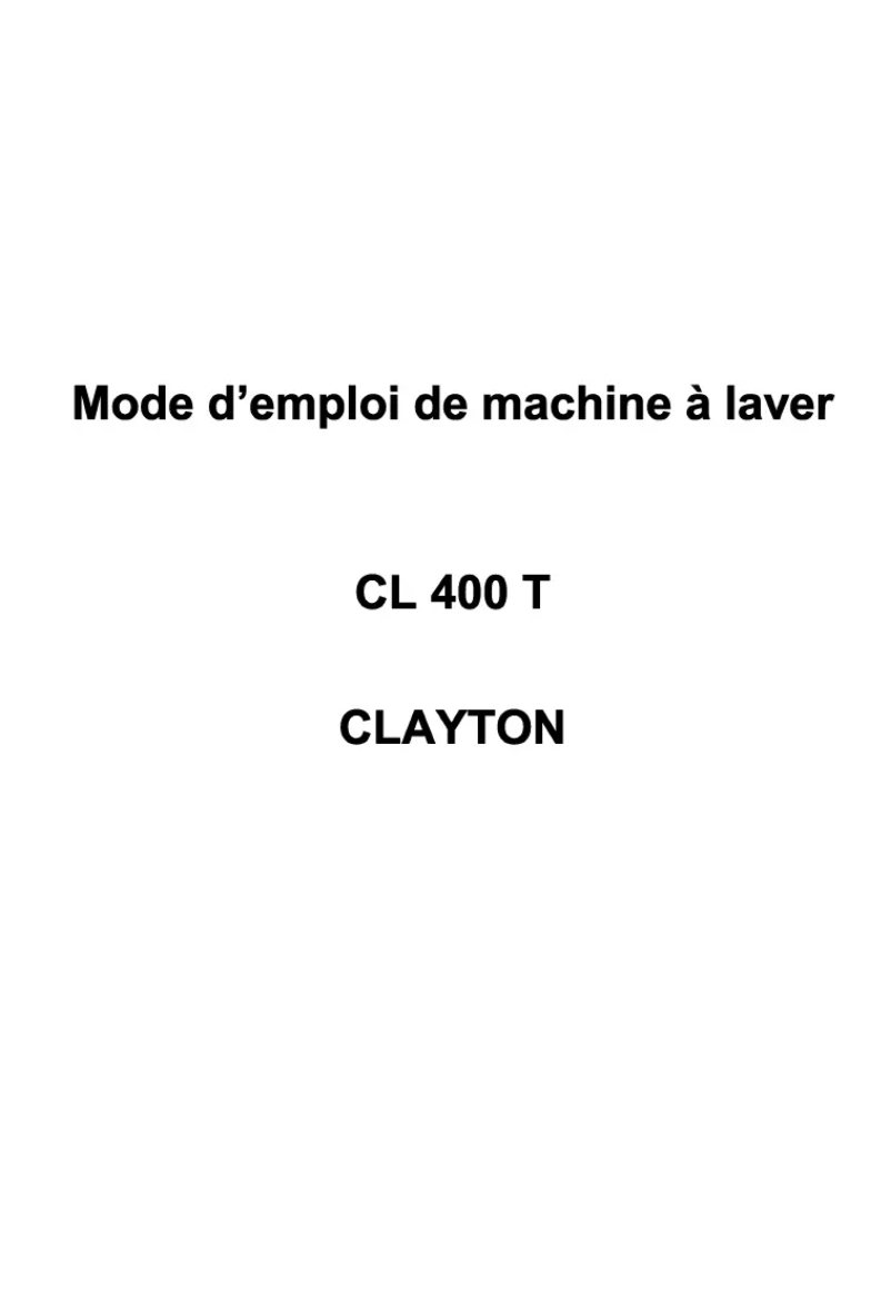 Image de la première page du manuel de l'appareil CL400T