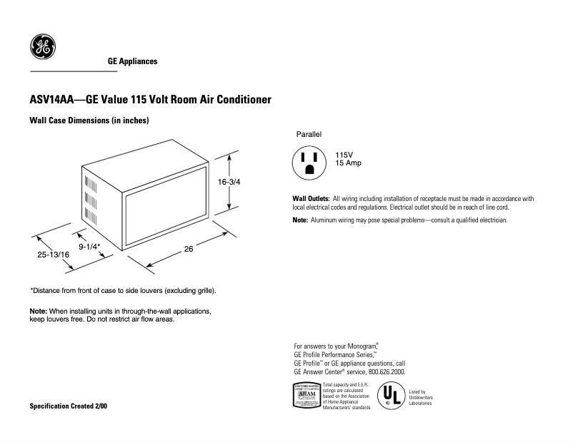 Image de la première page du manuel de l'appareil ASV14AA