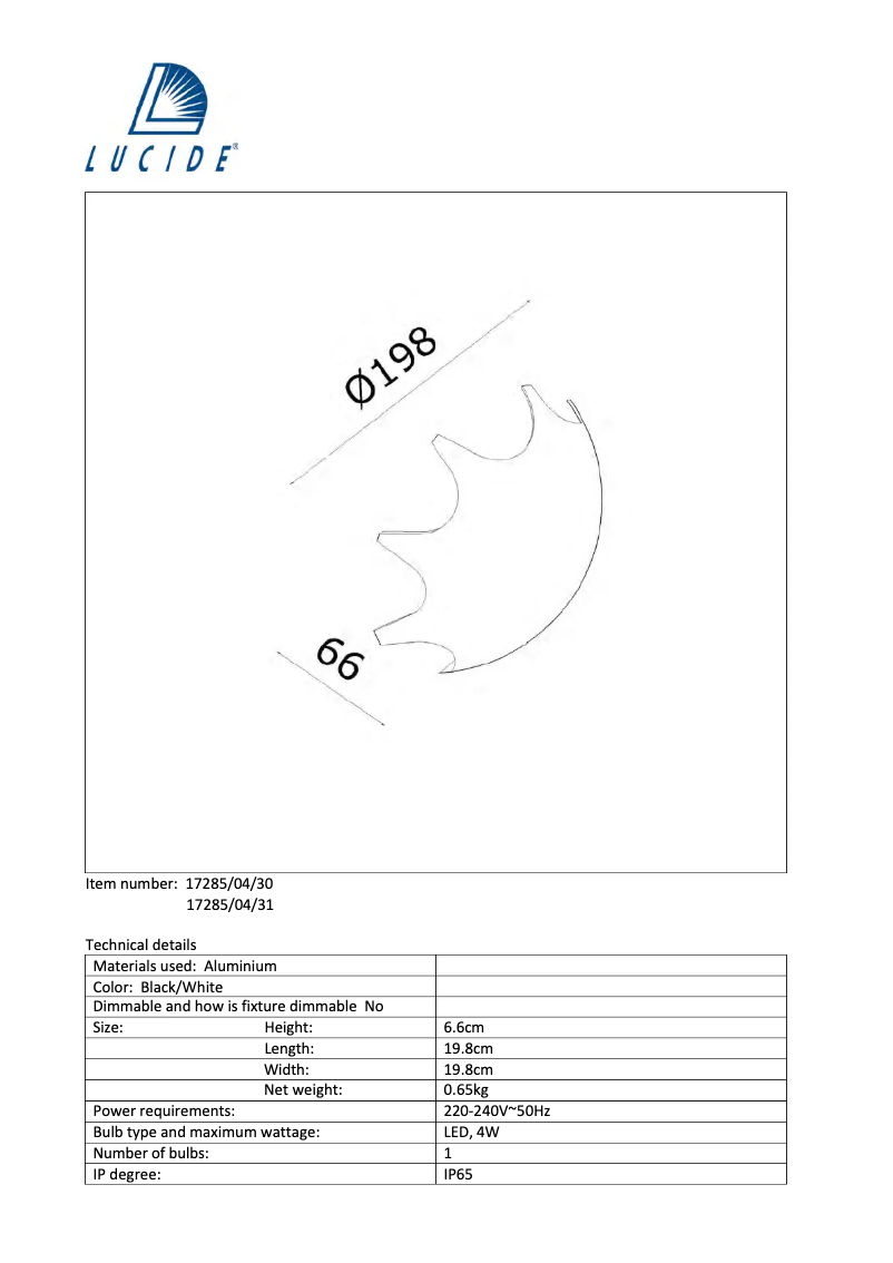 Page n°1 - Manuel utilisateur Lucide Capsul 17285/04/31