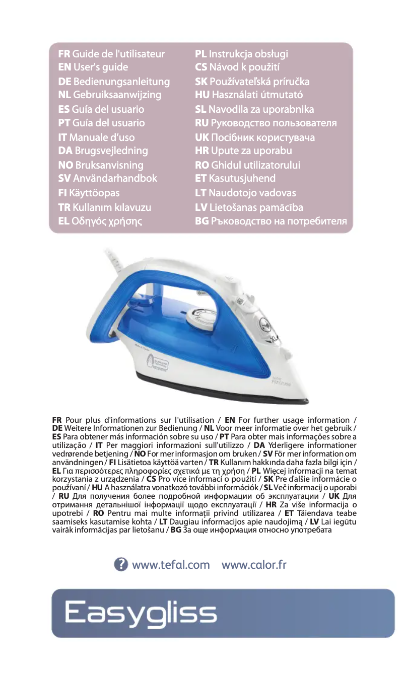 Image de la première page du manuel de l'appareil EasyGliss FV3920