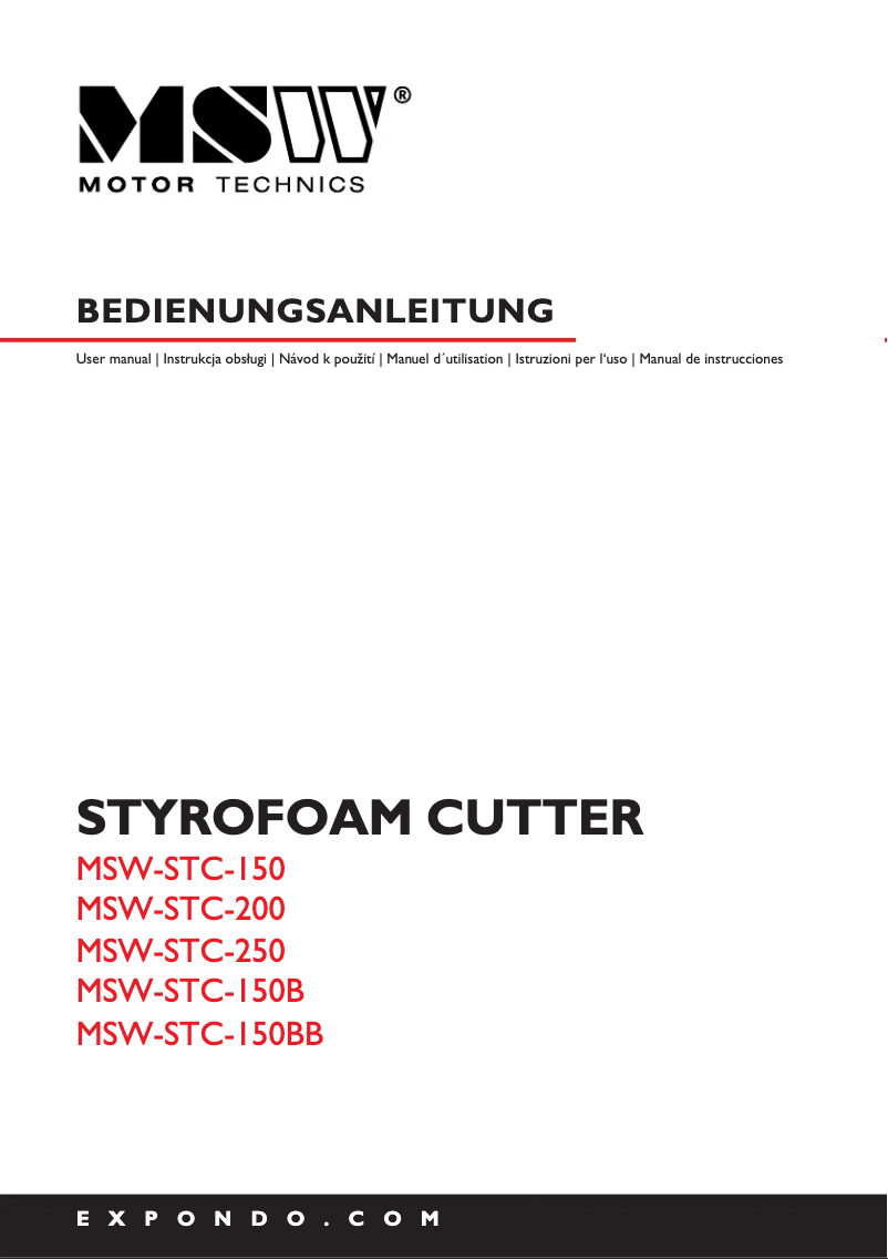 Page 1 de la notice Manuel utilisateur MSW MSW-STC-150B
