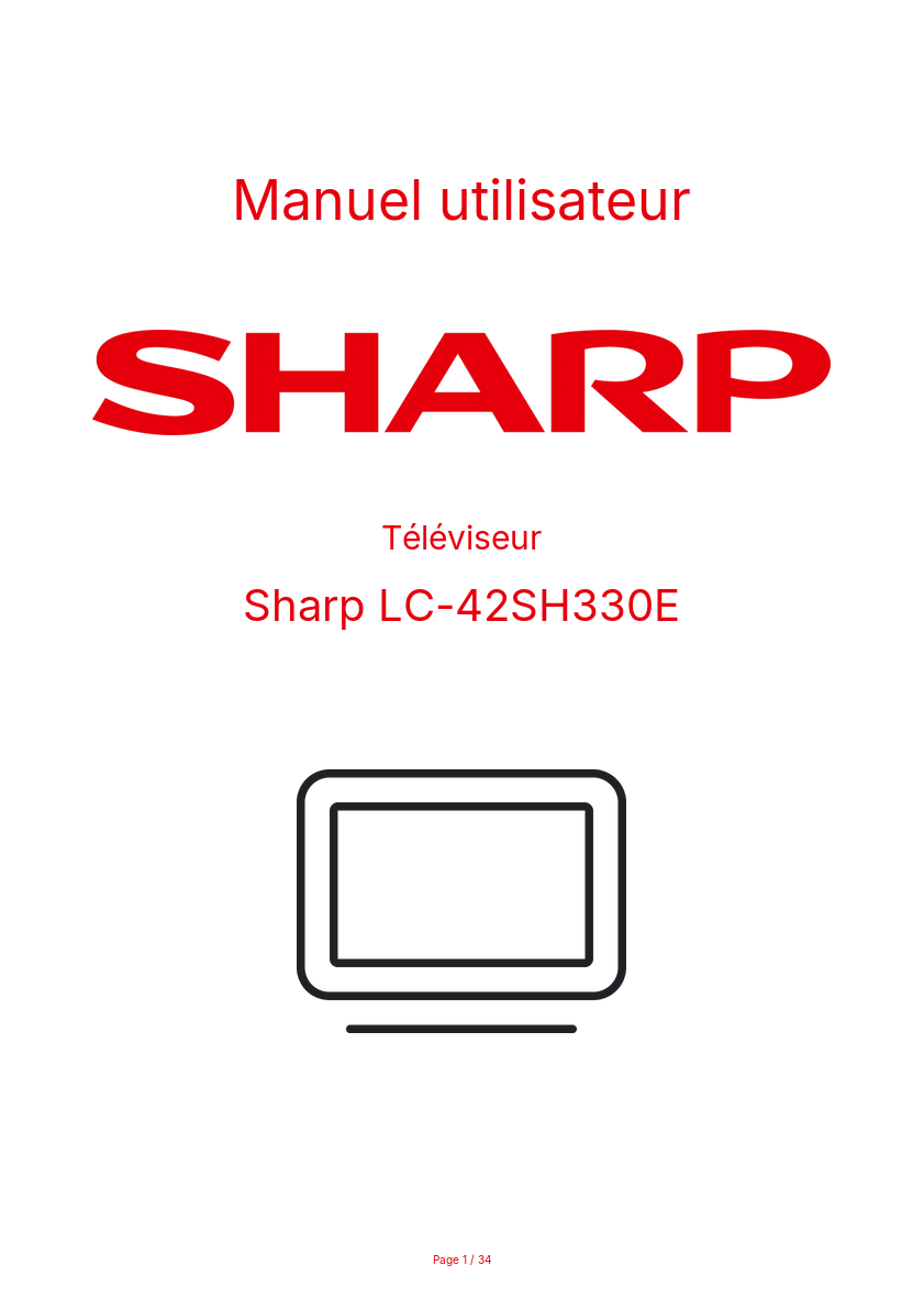 Page n°1 - Manuel utilisateur Sharp LC-42SH330E