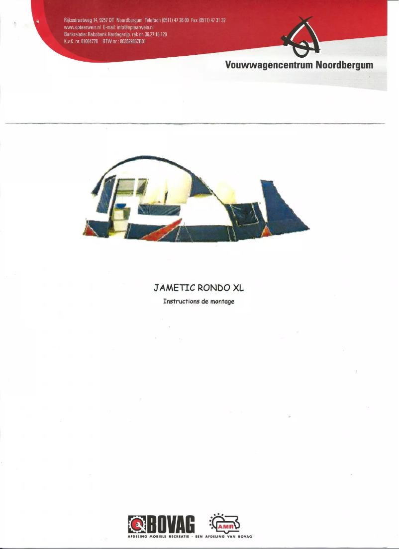 Page 1 de la notice Manuel utilisateur Jamet Rondo XL