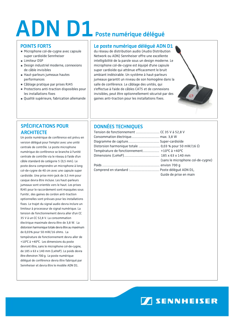 Image de la première page du manuel de l'appareil ADN D1