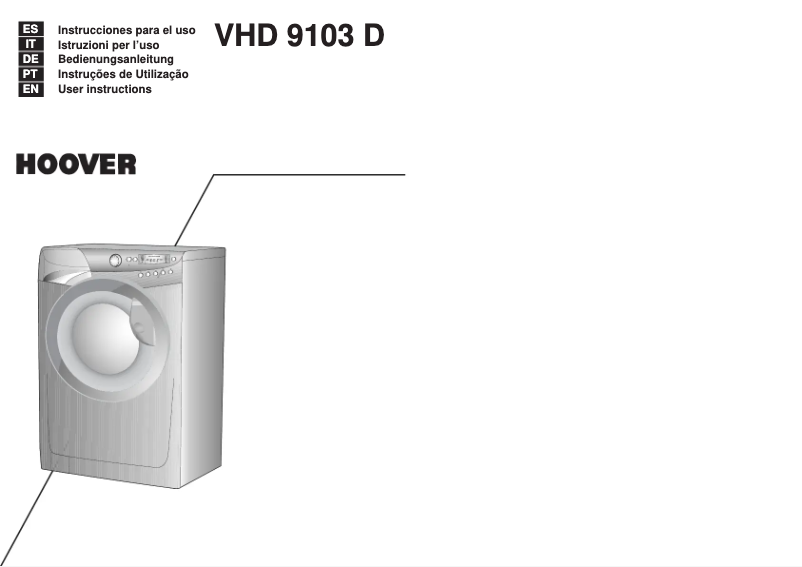 Page 1 de la notice Manuel utilisateur Hoover VHD 9103D-37S