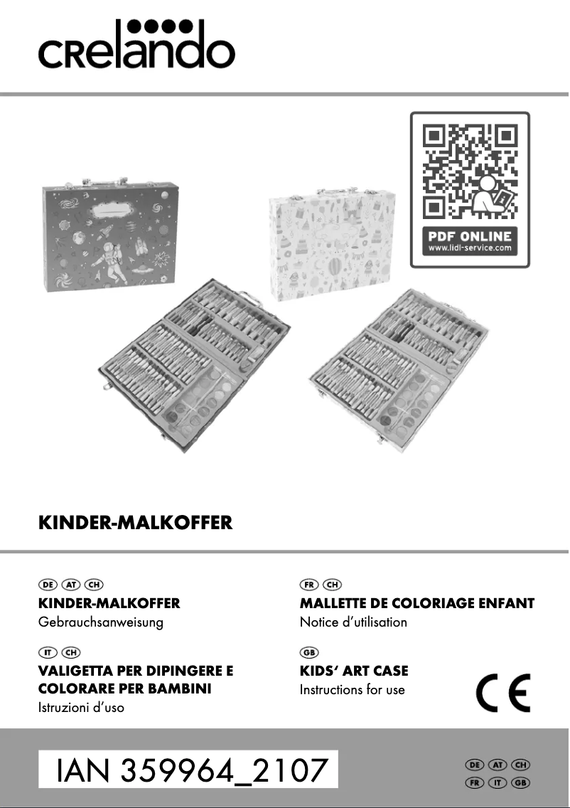 Page 1 de la notice Manuel utilisateur Crelando IAN 359964