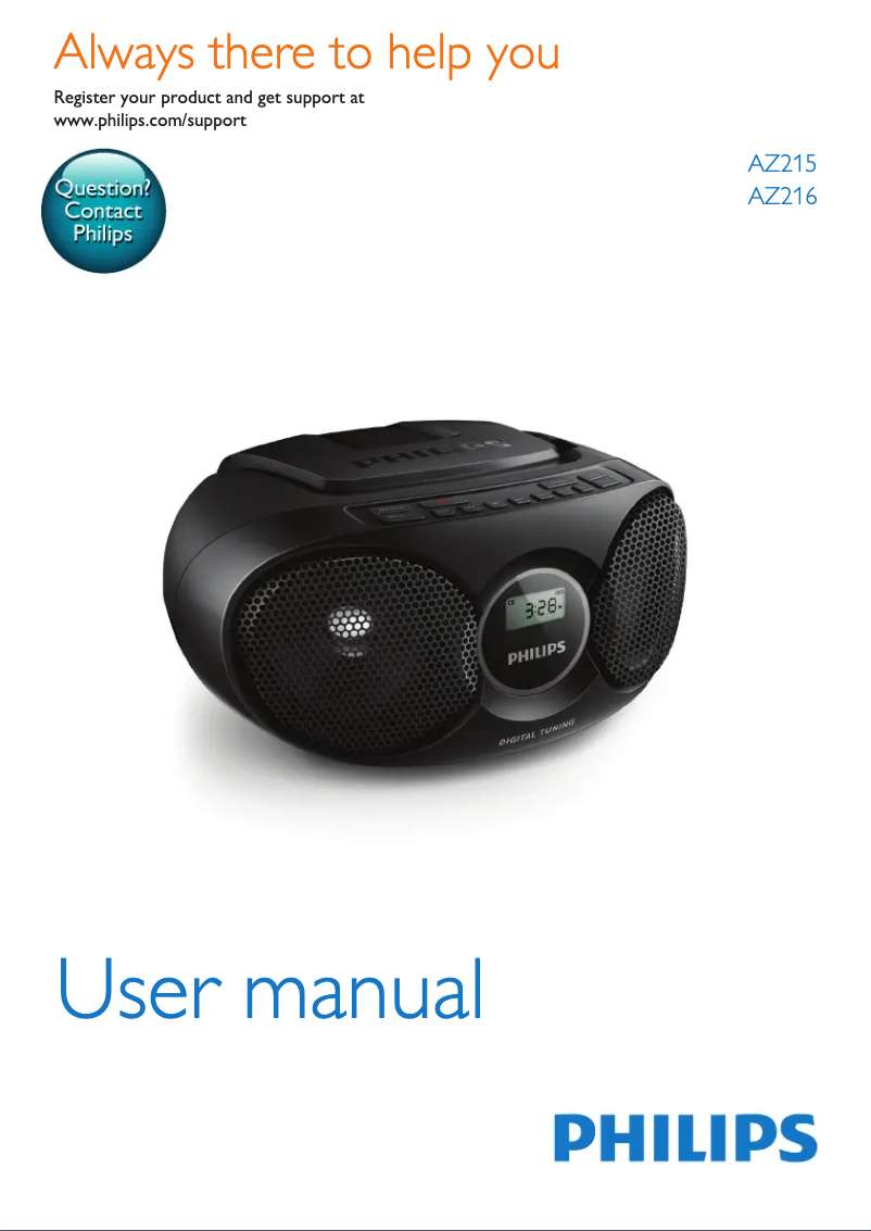 Page n°1 - Manuel utilisateur Philips AZ215A