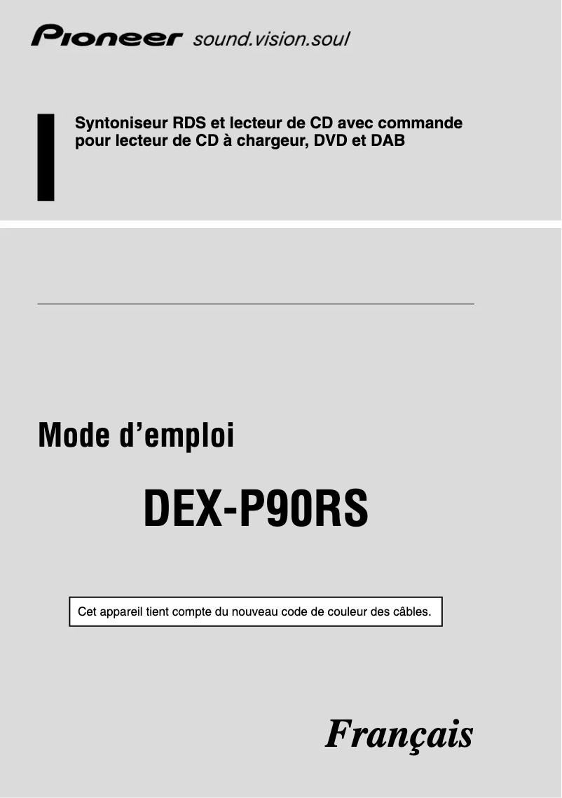 Page 1 de la notice Manuel utilisateur Mx Onda DEX-P90RS