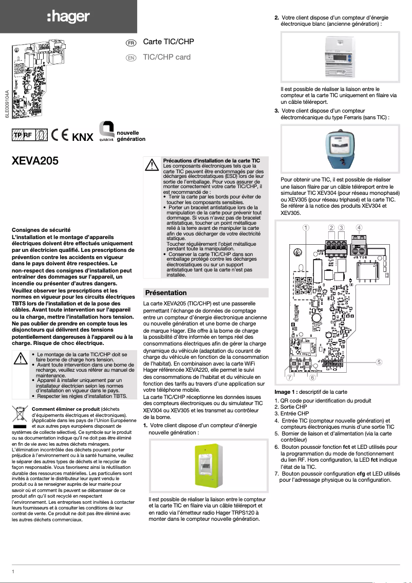 Page n°1 - Manuel utilisateur Hager XEVA205