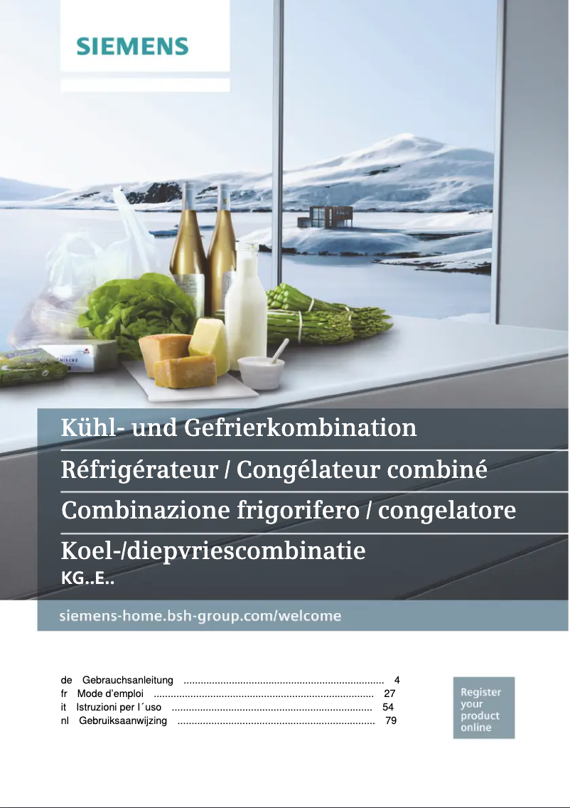 Page 1 de la notice Manuel utilisateur Siemens iQ500 KG39EAWCA