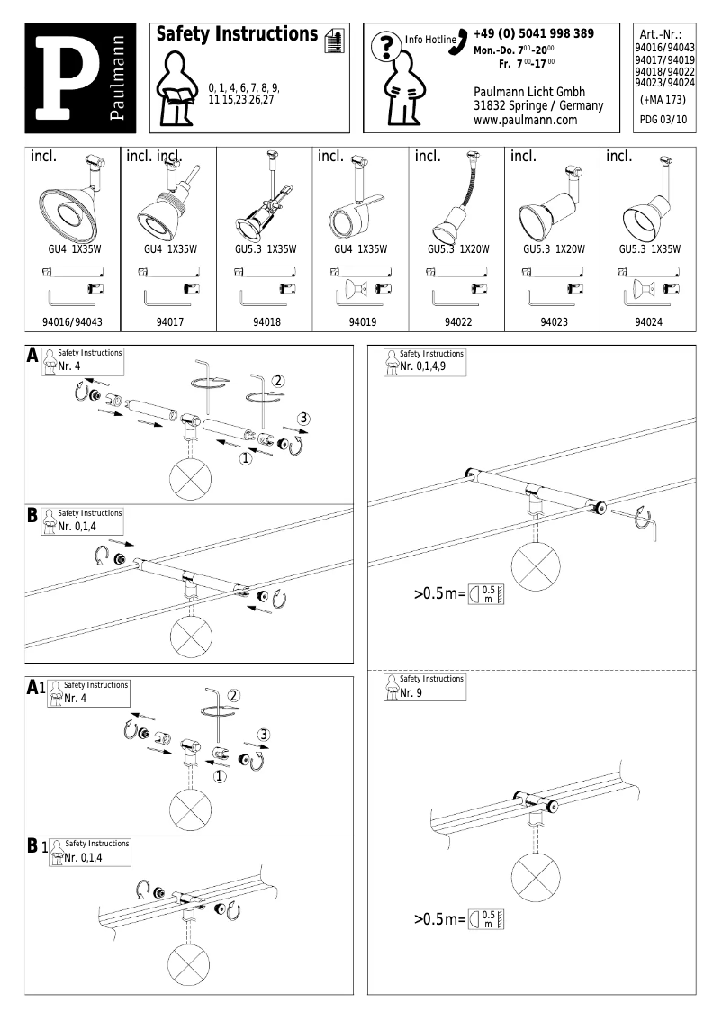Page n°1 - Manuel utilisateur Paulmann Tangens 940.18