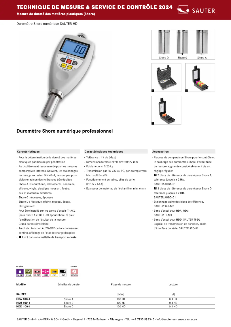 Page 1 de la notice Brochure Kern HDA 100-1