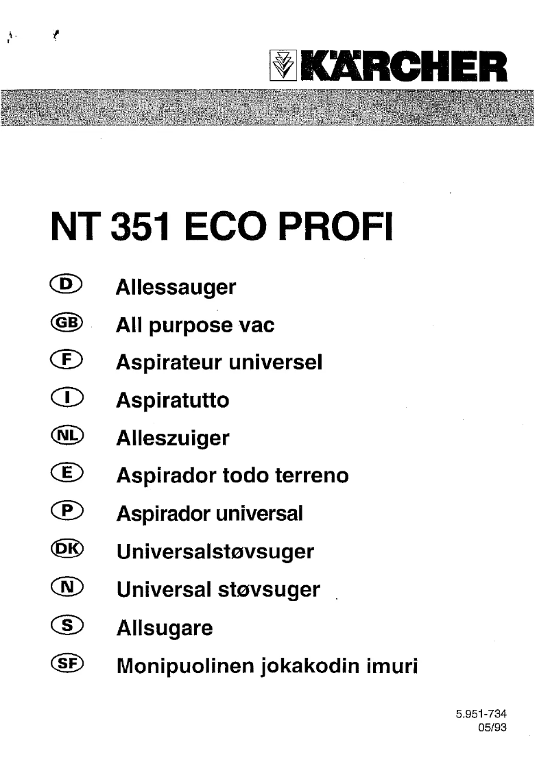 Image de la première page du manuel de l'appareil NT 351 ECO PROFI