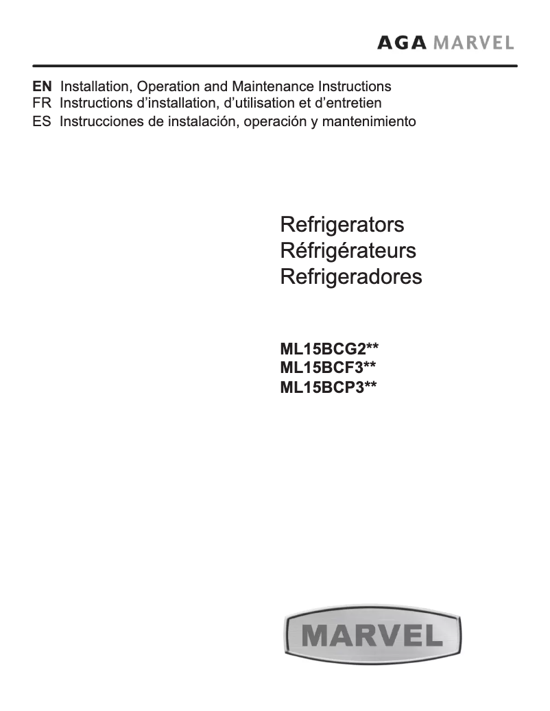Image de la première page du manuel de l'appareil ML15BCG2LS