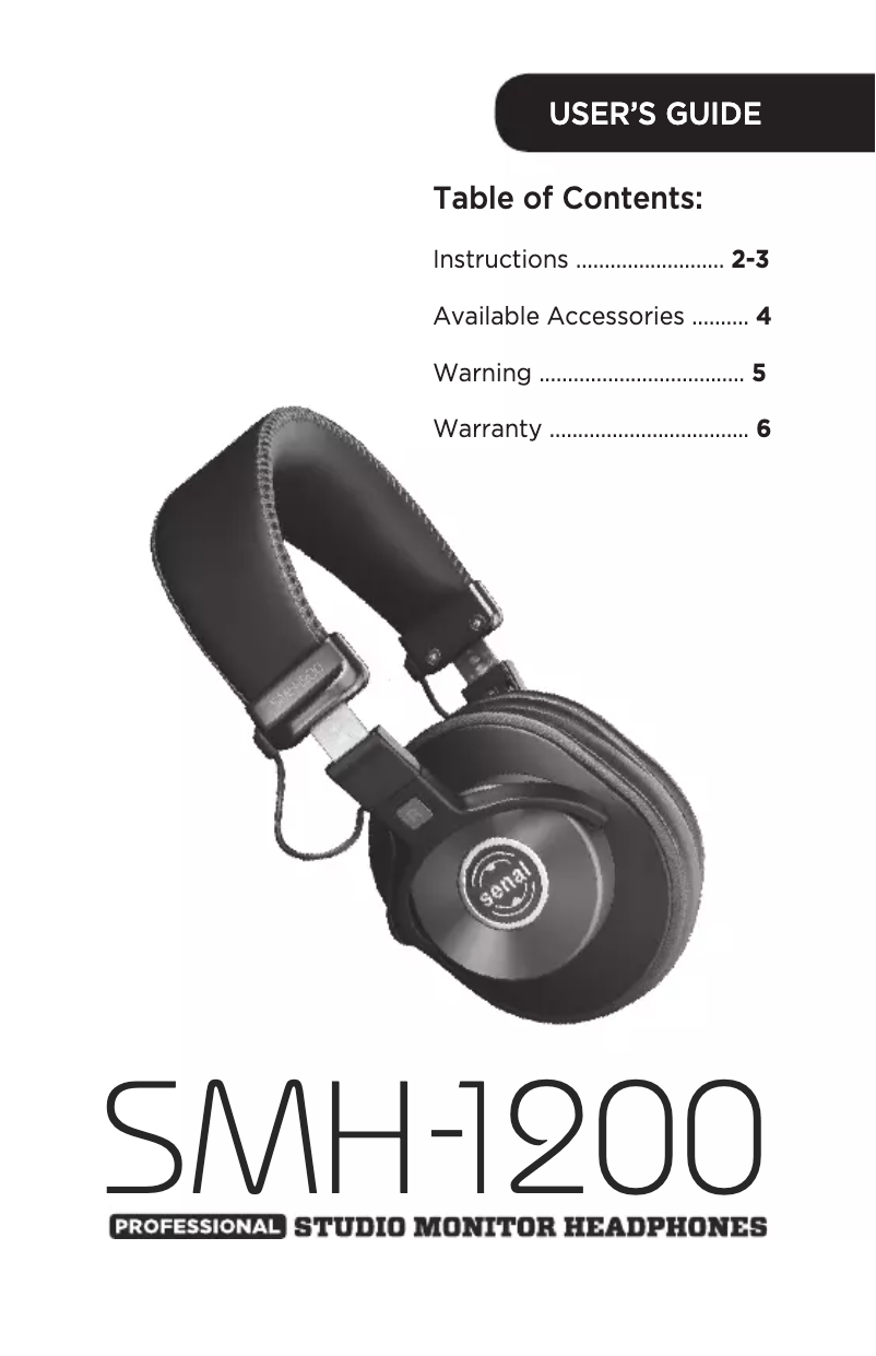 Page 1 de la notice Manuel utilisateur Senal SMH-1200