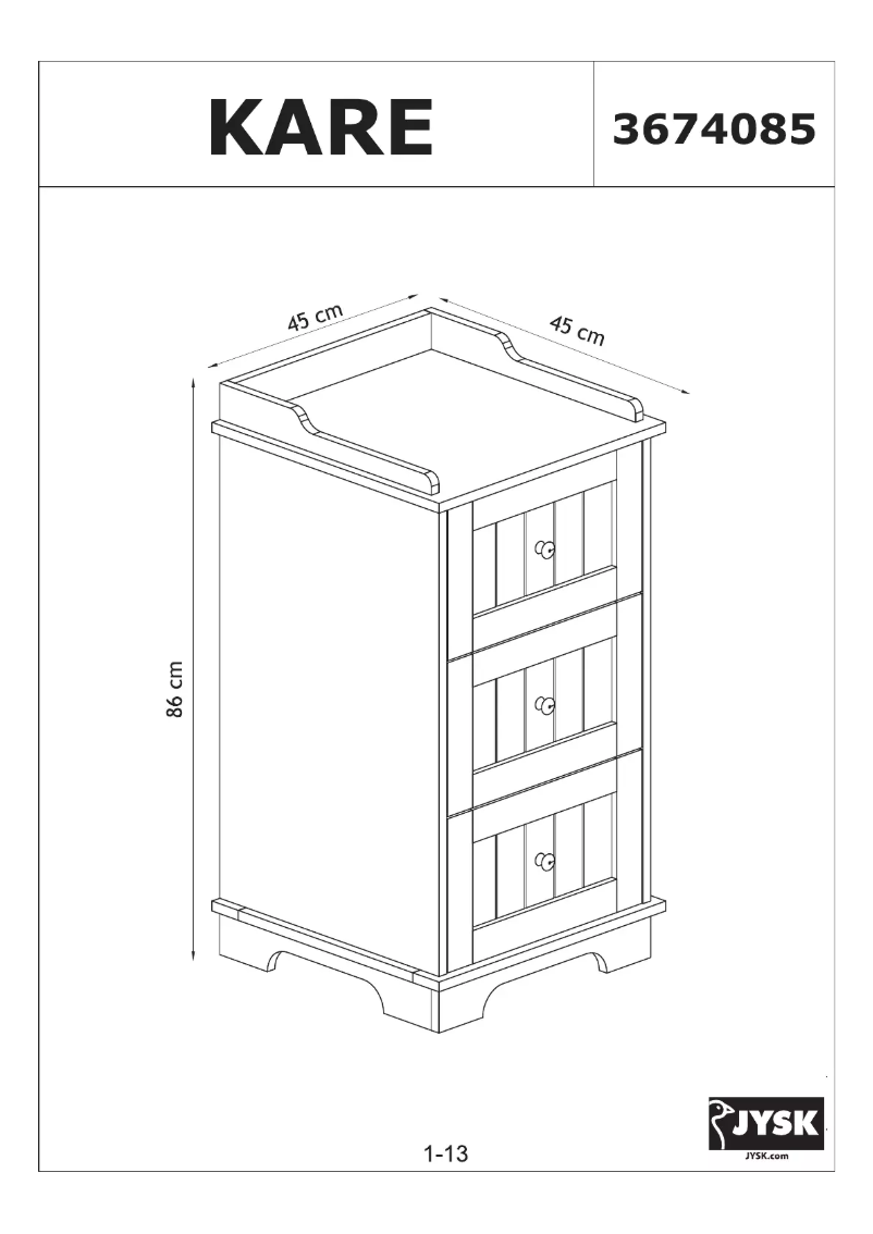 Page n°1 - Manuel utilisateur JYSK Kare (45x86x45)