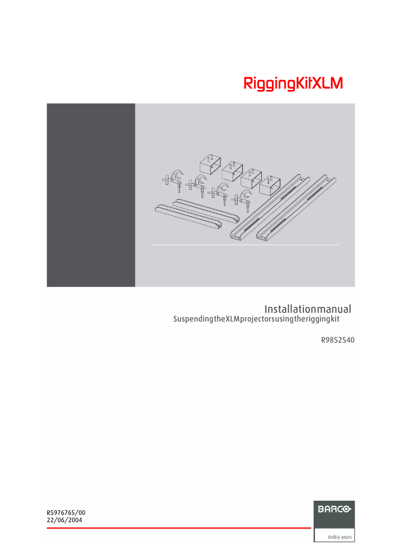 Page n°1 - Manuel utilisateur Barco R9852540