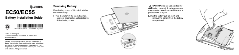 Image de la première page du manuel de l'appareil EC55