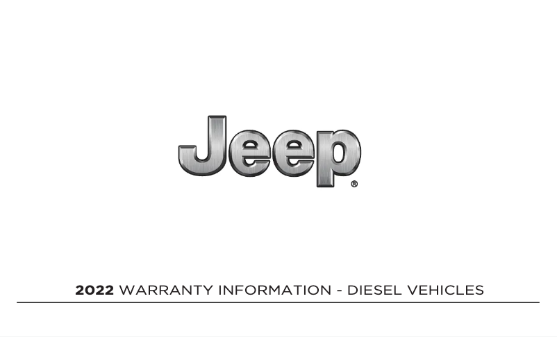 Page 1 de la notice Informations de garantie Jeep Wrangler (2022)