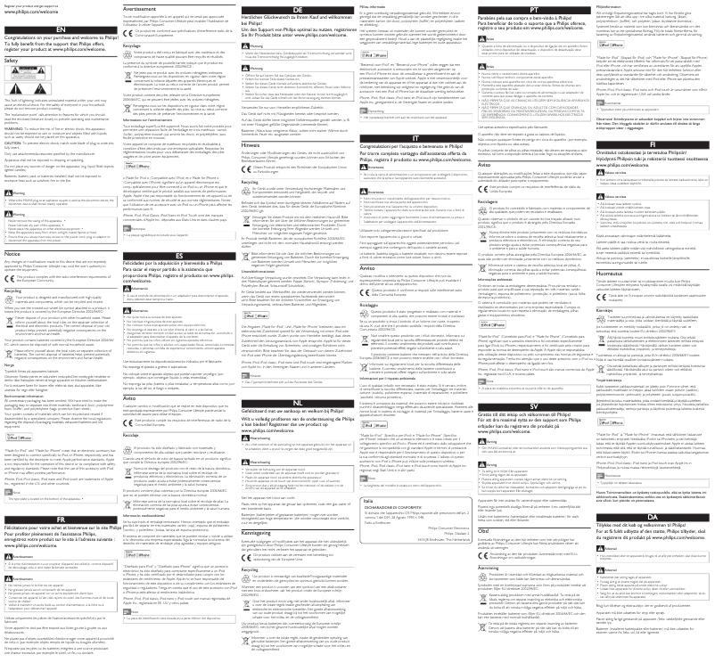 Page n°1 - Manuel utilisateur Philips DS700