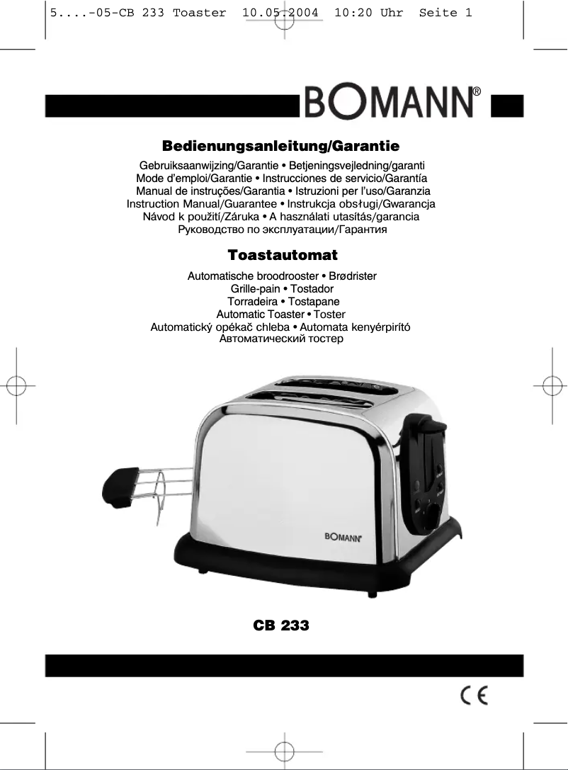 Page n°1 - Manuel utilisateur Bomann CB 233