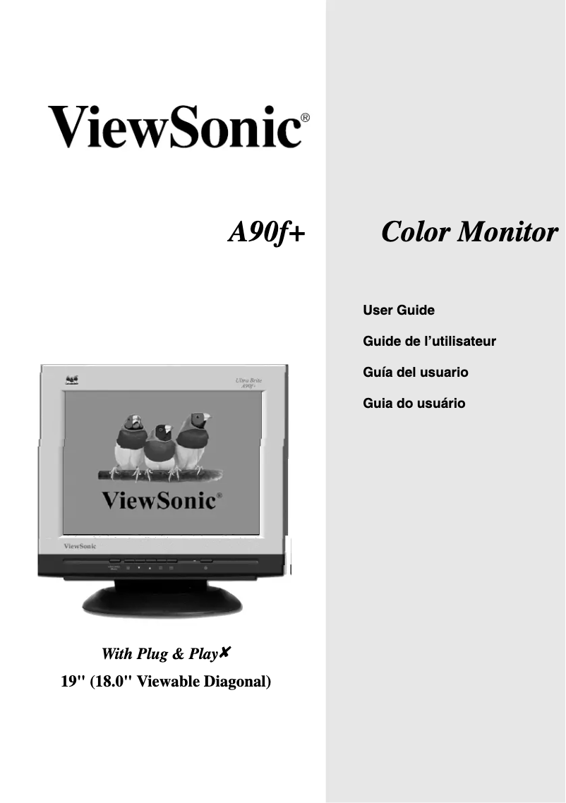 Page 1 de la notice Manuel utilisateur Viewsonic A90