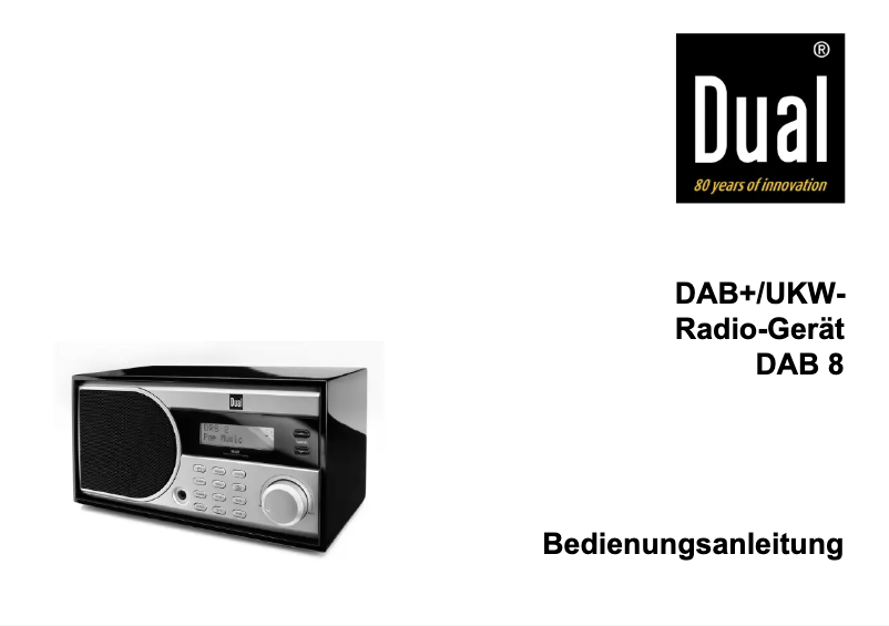 Page n°1 - Manuel utilisateur Dual DAB 8