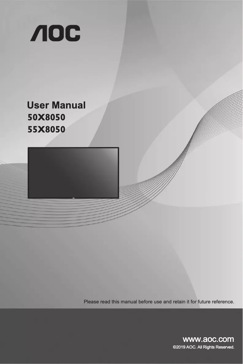 Page n°1 - Manuel utilisateur AOC 50X8050