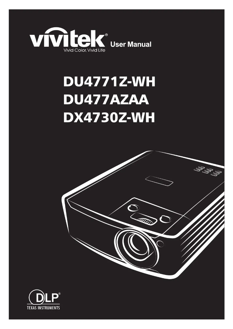 Page n°1 - Manuel utilisateur Vivitek DU4771Z
