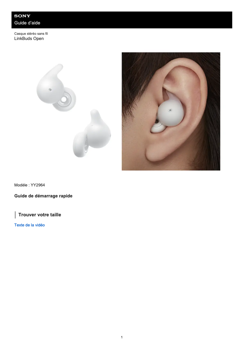 Página 1 del manual Manual de usuario Sony LinkBuds Open YY2964