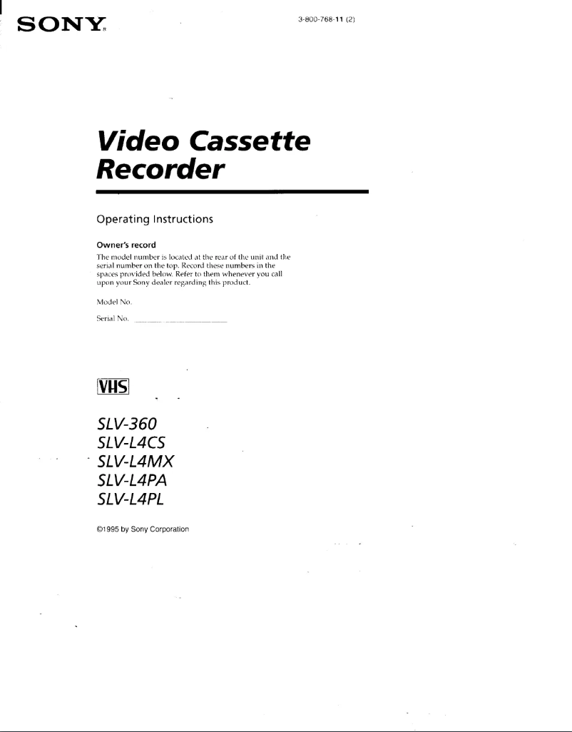 Image de la première page du manuel de l'appareil SLV-360