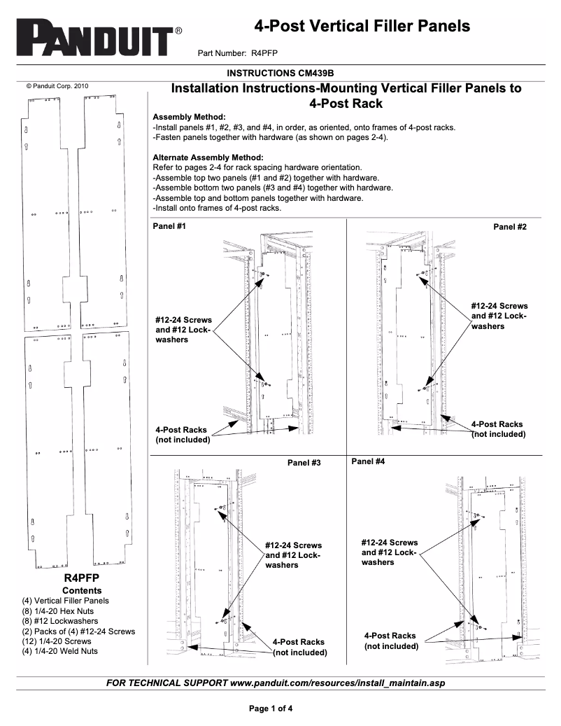 Page n°1 - Manuel utilisateur Panduit R4PFP