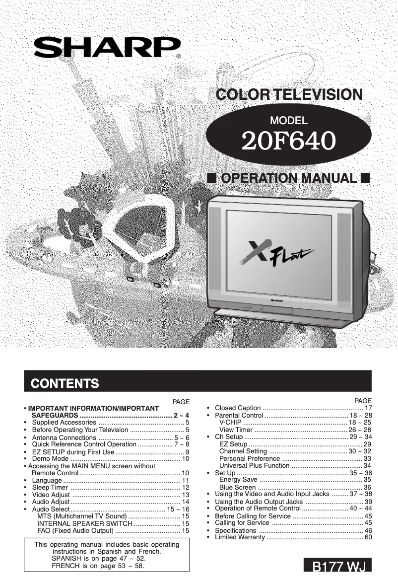 Image de la première page du manuel de l'appareil 20F640