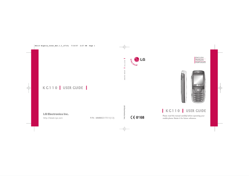 Página 1 del manual Manual de usuario LG KG110