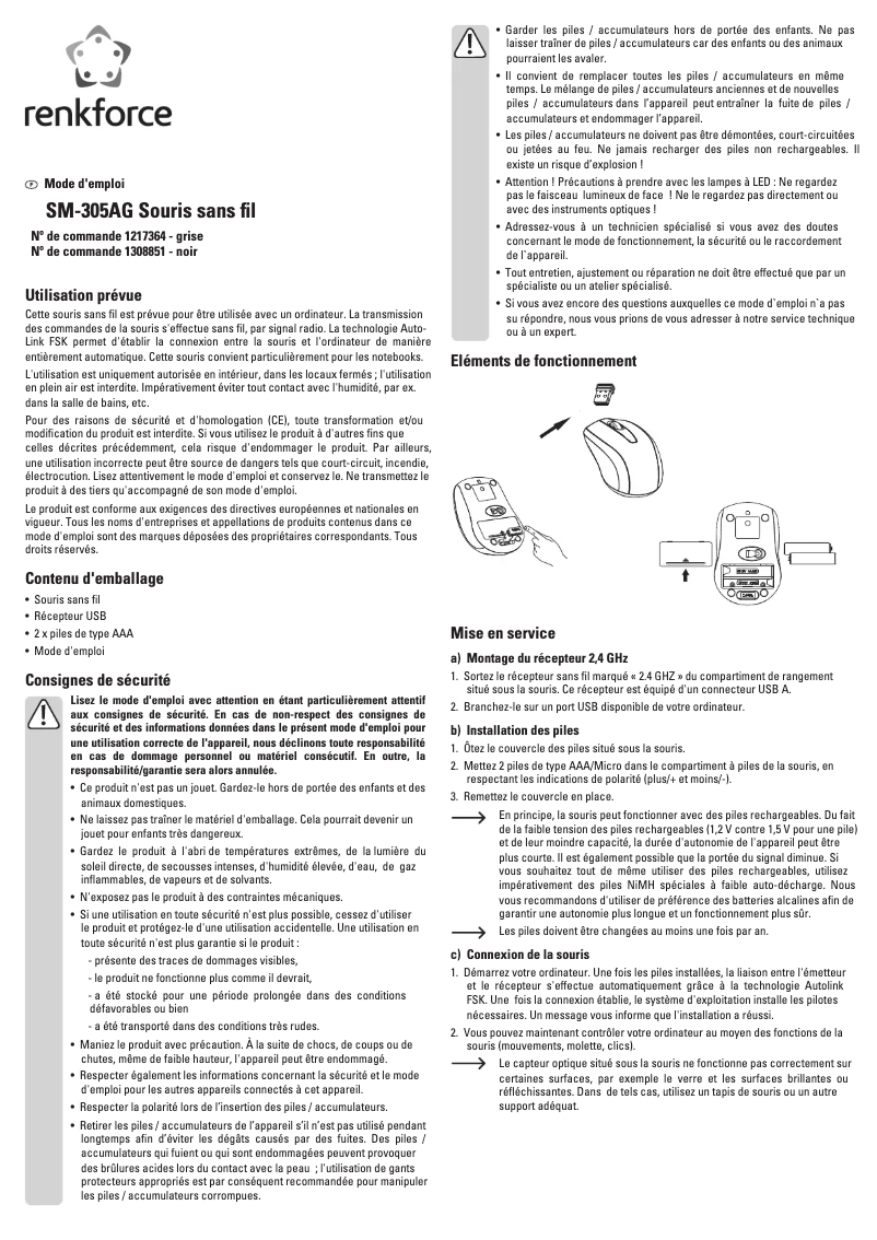Página 1 del manual Manual de usuario Renkforce SM-305AG